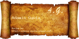 Adamis Gyula névjegykártya
