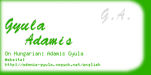 gyula adamis business card